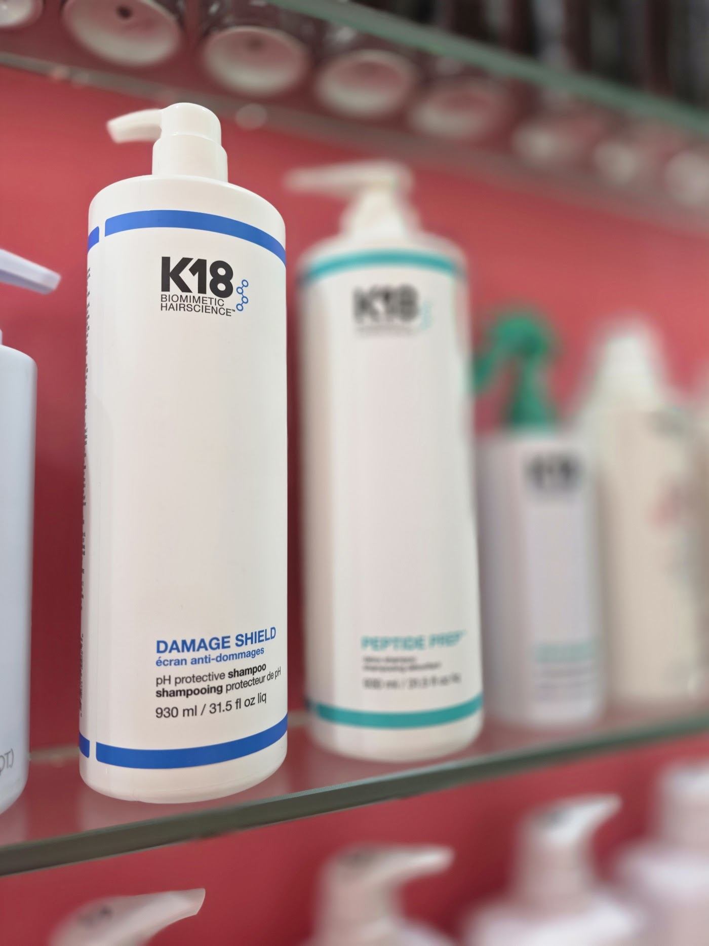 Professional care products on display